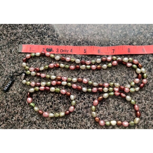 HONORA 925 SILVER MULTI PEARL BEAD 36" SINGLE STRAND NECKLACE + 2 Bracelets Set - Picture 6 of 9